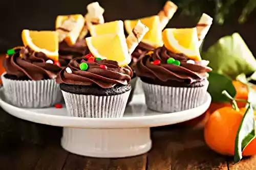 Cupcakes au chocolat et orange - un équilibre parfait de saveurs.