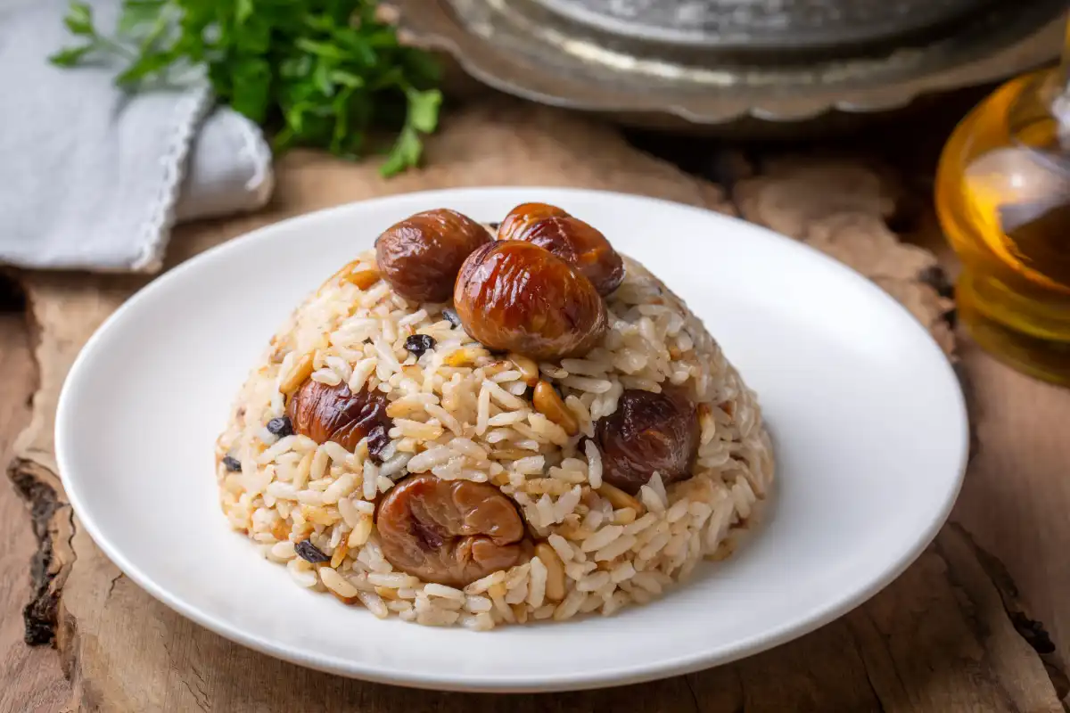 Pilaf de riz aux marrons