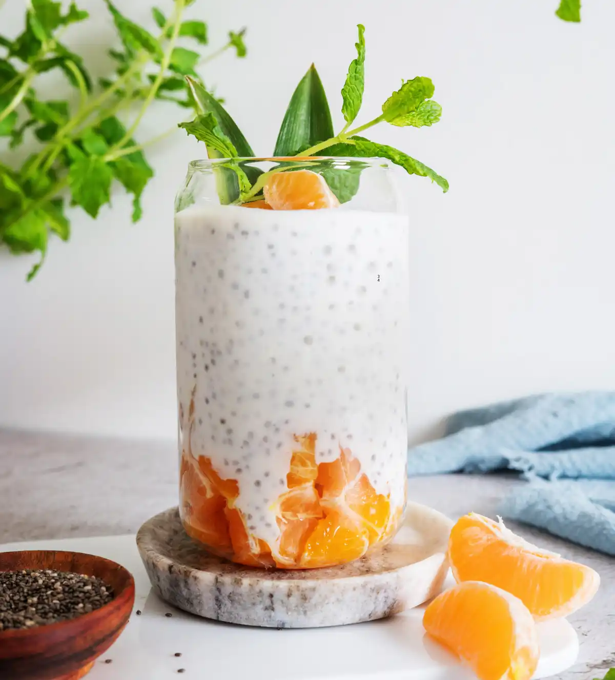 Pudding au Chia en Verre avec Yaourt et Clémentine