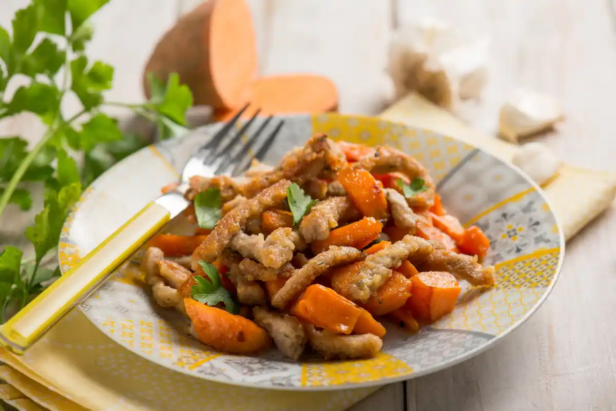 Blanquette de veau à la patate douce : un repas en famille ou entre amis.