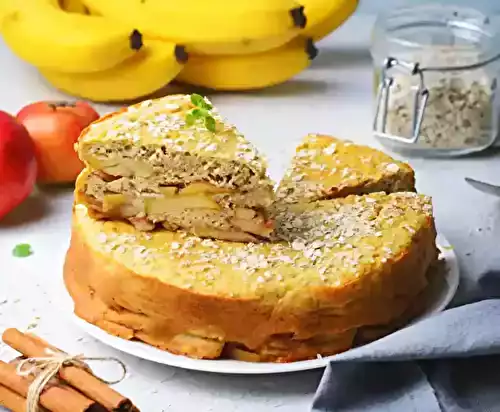 Un gâteau moelleux aux pommes et bananes prêt en 35 minutes !