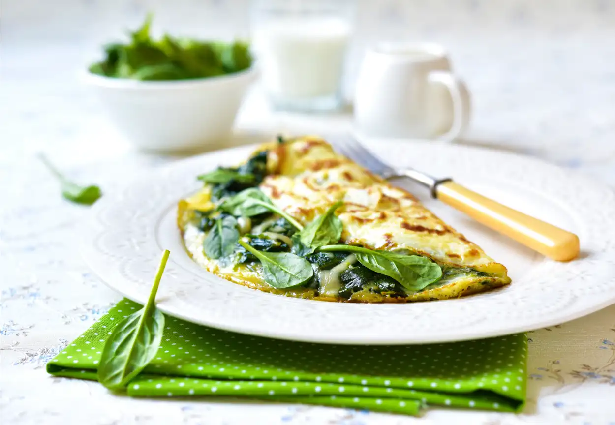 Omelette Farcie aux Épinards et au Fromage : Un Plat Savoureux et Rapide