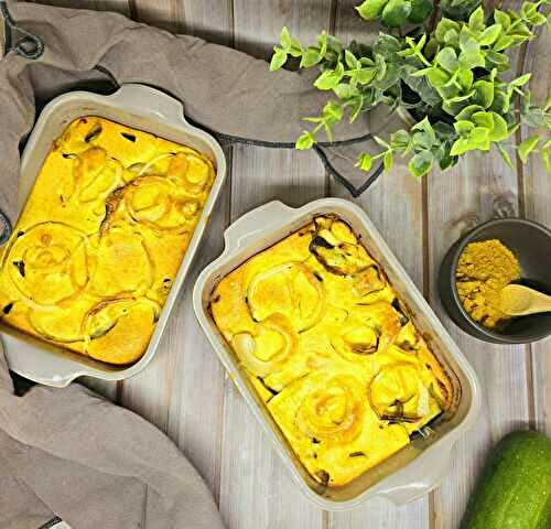 Clafoutis courgettes et oignons au curry