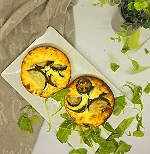 Clafoutis courgettes, chèvre et roquette