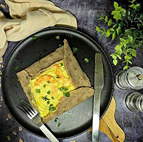 Galette aux crevettes et poireaux