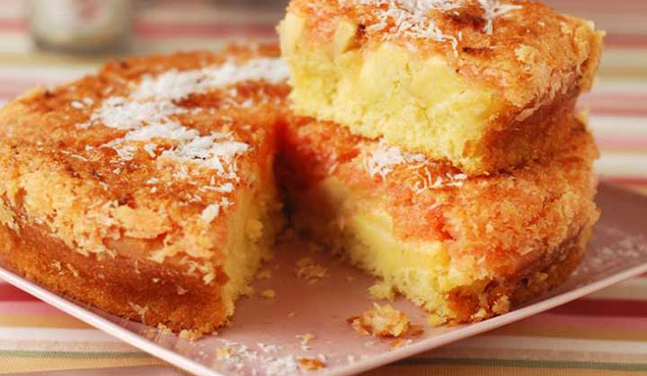 Gâteau aux pommes et à la noix de coco