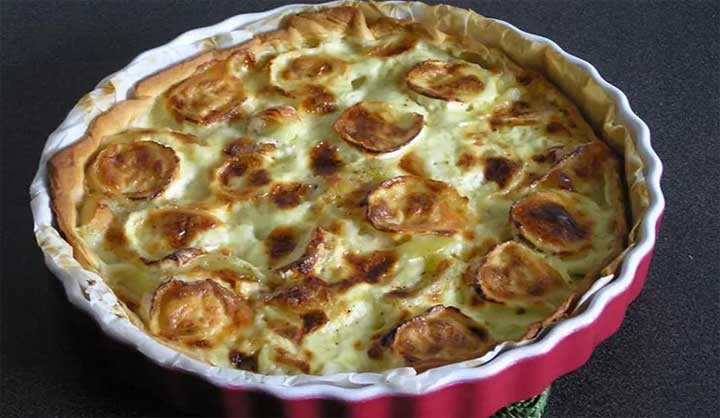 Tarte au fromage de chèvre et aux pommes de terre