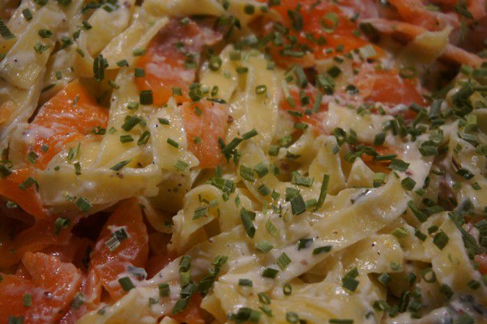 Tagliatelles au Saumon Fumé-Recette spéciale Papounet - Recettes de Papounet