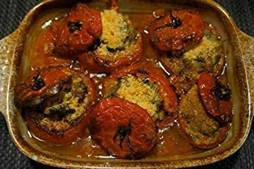 Tomates farcies au veau gratinées - Recettes de Papounet