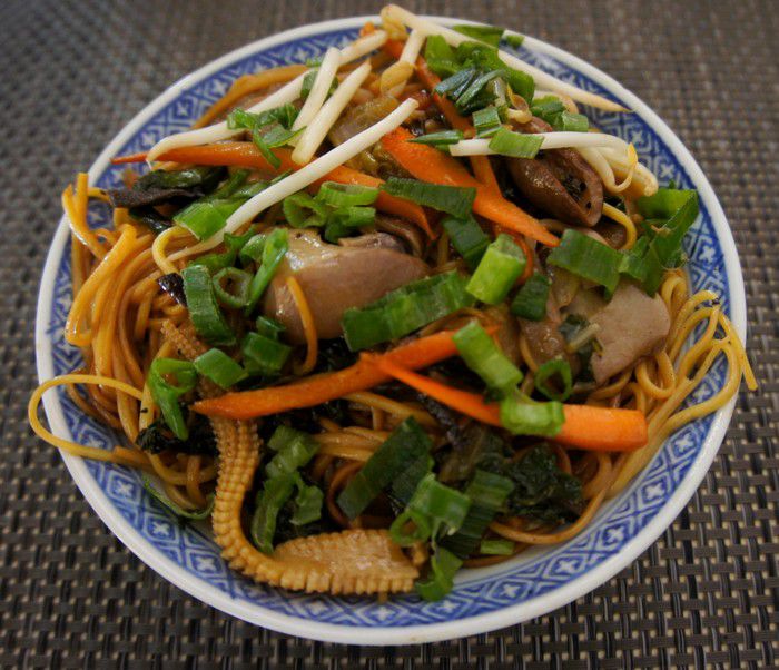 Sauté mines végétarien-Nouilles chinoises végan - Recettes de Papounet