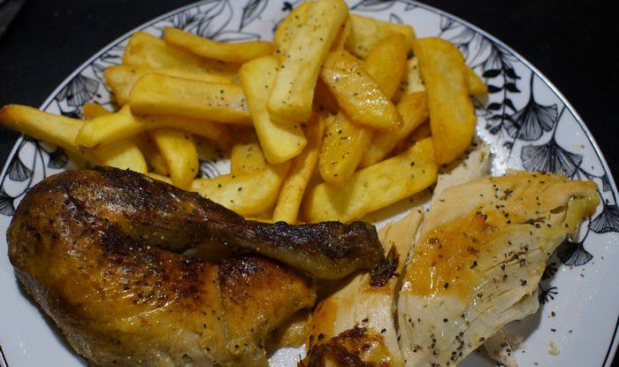 Poulet rôti frites du dimanche - Recettes de Papounet