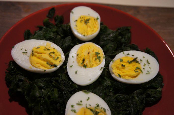 Épinard et œufs durs diététique - Recettes de Papounet
