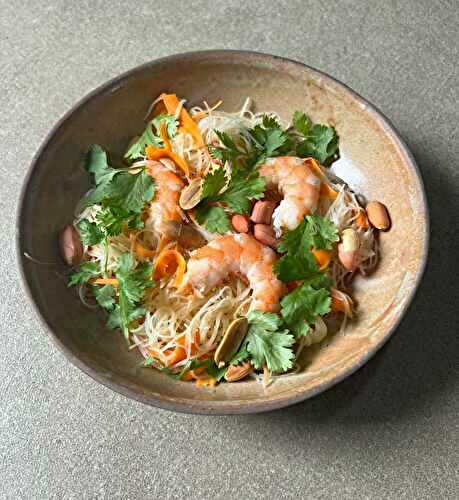 Salade légère de vermicelles de riz aux crevettes