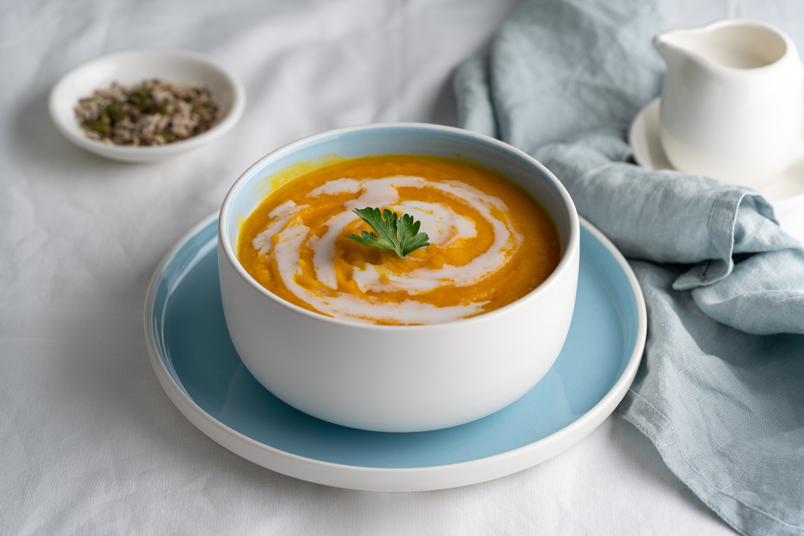 Velouté de carottes au curry et lait de coco