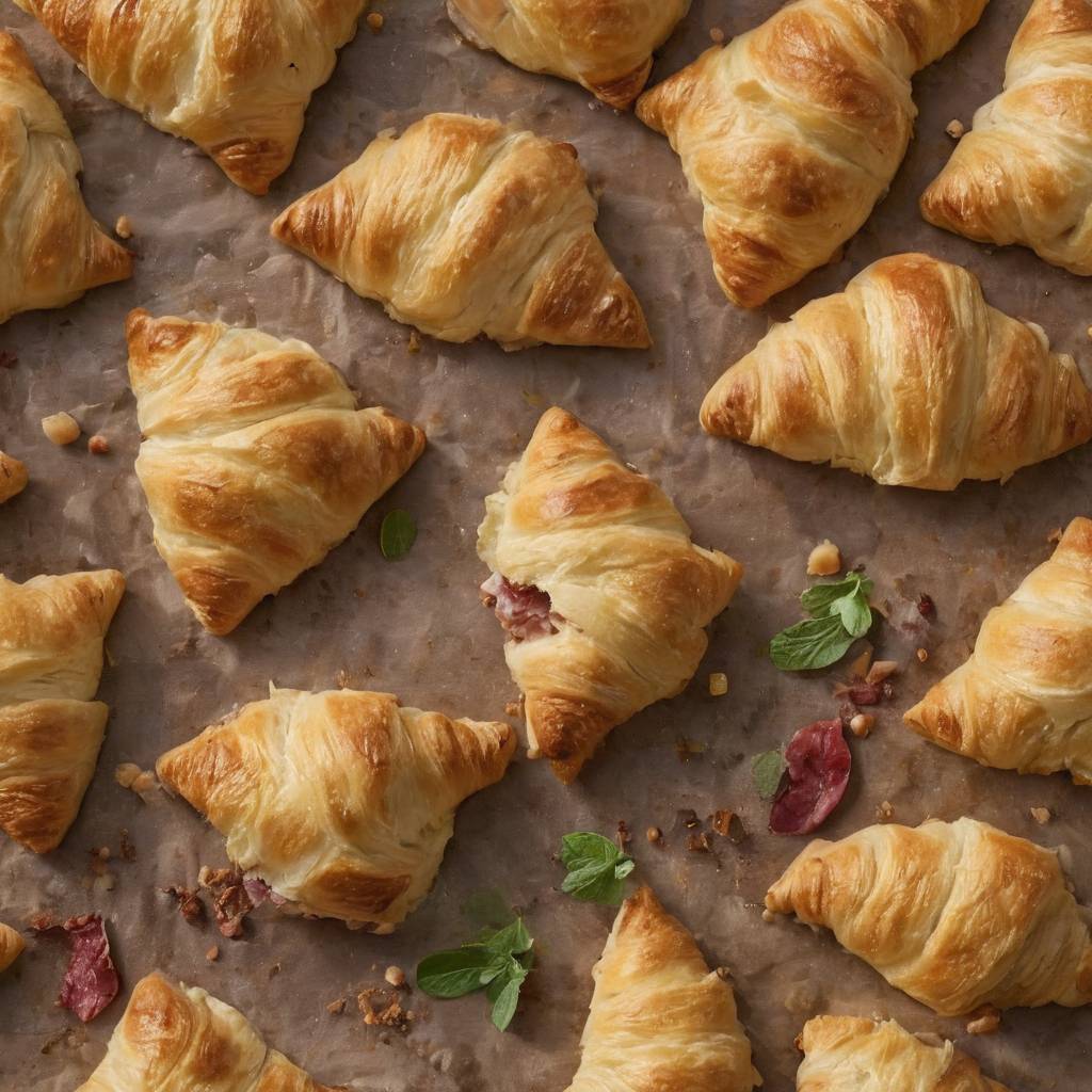 Croissants Croustillants au Jambon et Fromage