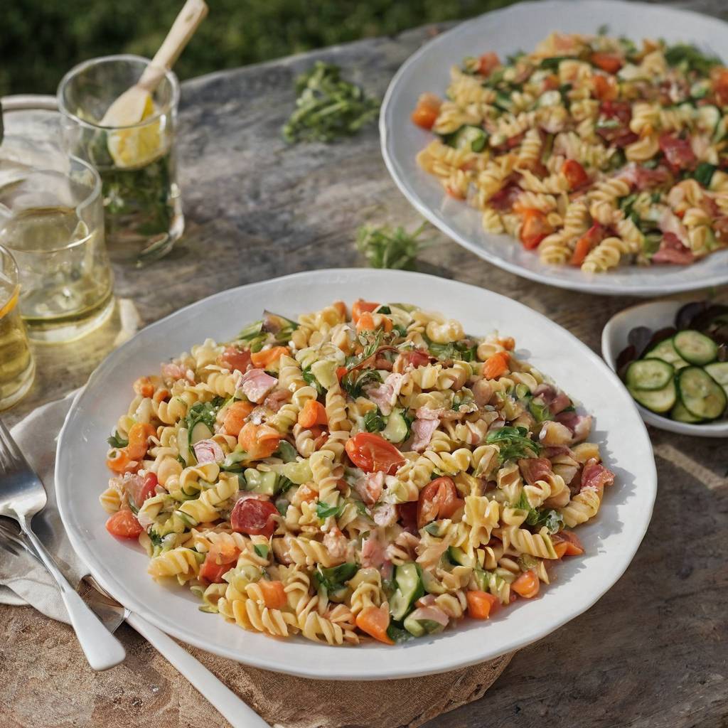 Salade de Pâtes Estivale au Jambon et Légumes Croquants