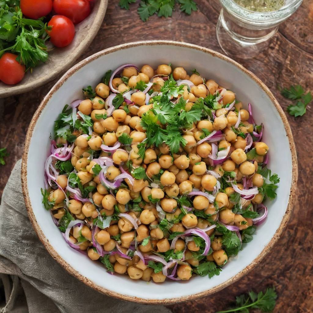 Salade Fraîche de Pois Chiches à la Méditerranéenne