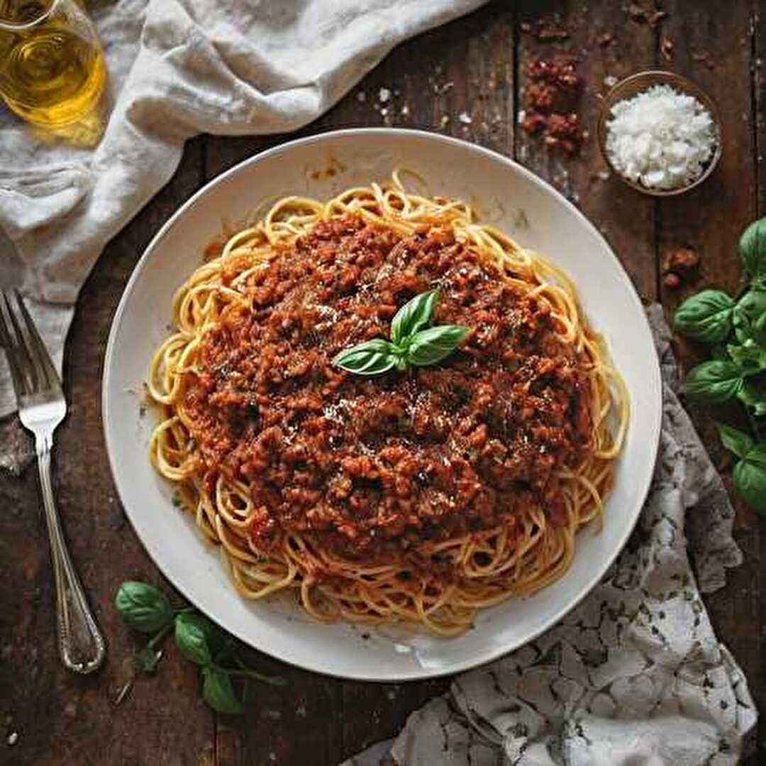 Spaghetti à la Sauce Tomate Maison et Viande Hachée