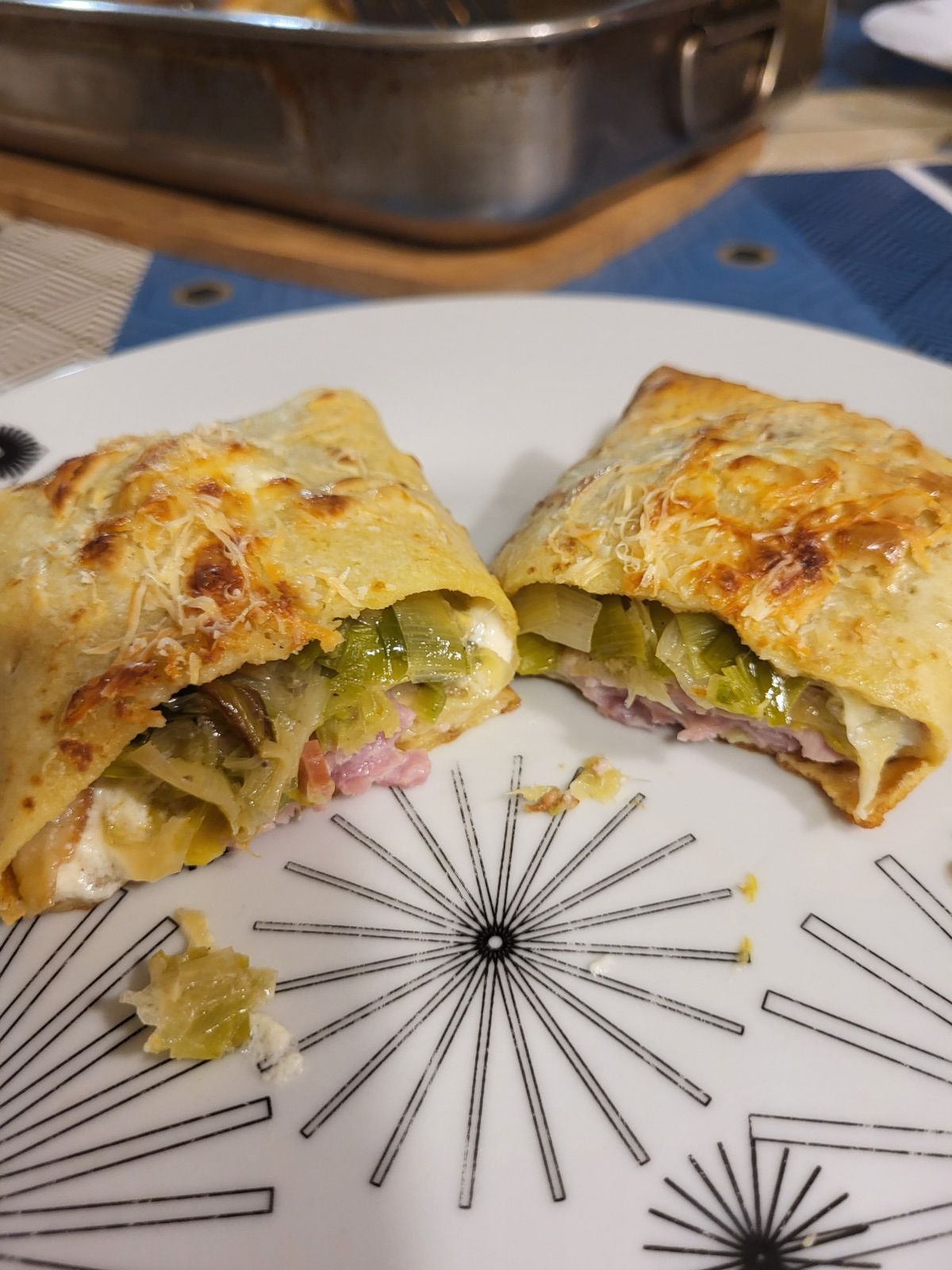 CREPES AUX POIREAUX ET JAMBON