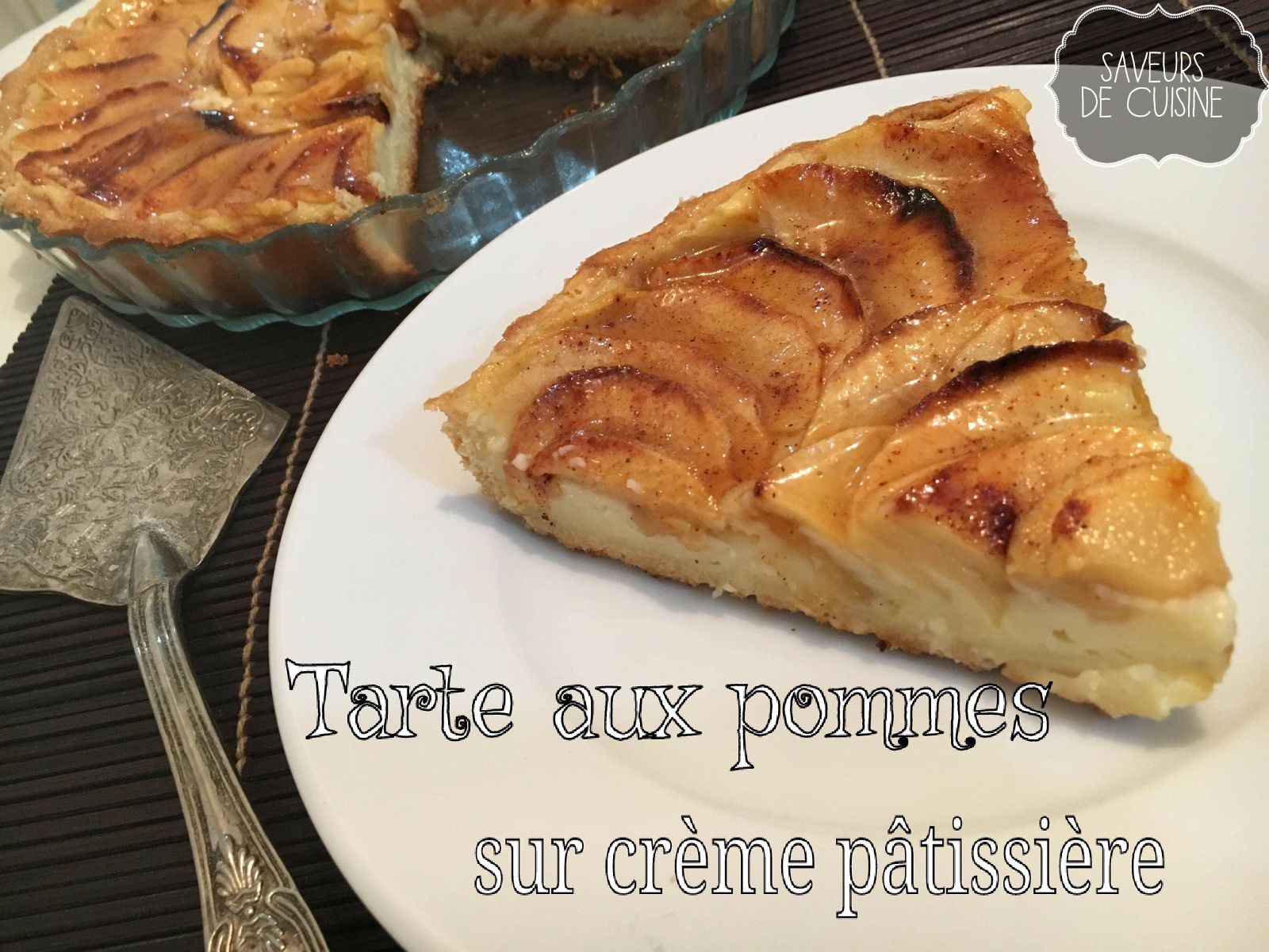 Tarte aux pommes  la crème pâtissière.