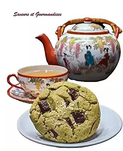 Cookies au matcha et chocolat noir