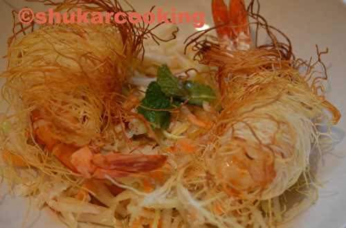Crevettes au kadaïf marinées à la chermoula