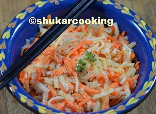 Daïkon (radis blanc) et carottes râpés à la thaïlandaise