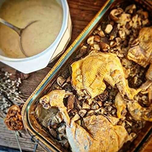 Poulet au Vin Jaune et Morilles