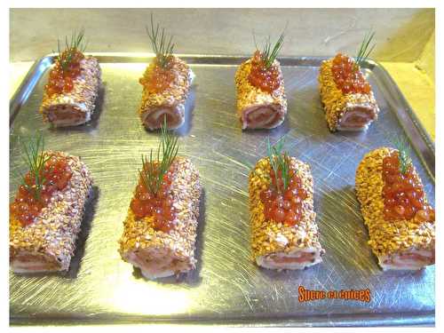 Mini-bûches tarama saumon fumé