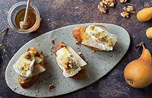 Bruschetta aux poires – La croûte fleurie dans sa version froide