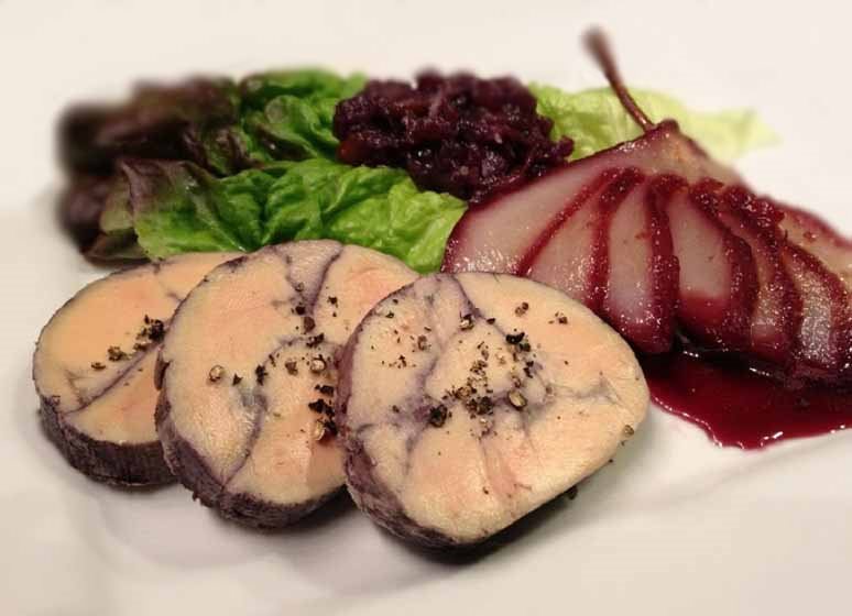 Foie gras au vin rouge