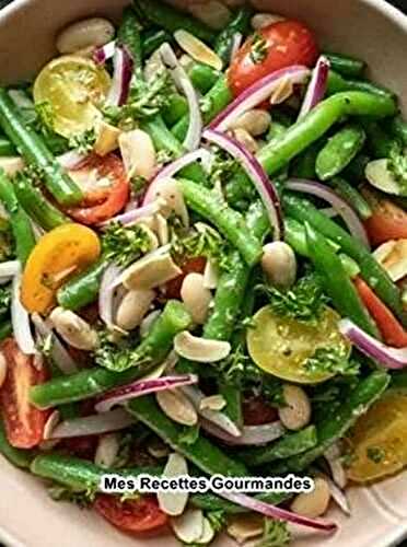 Salade de haricots verts, vinaigrette à l'italienne