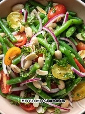 Salade de haricots verts, vinaigrette à l'italienne