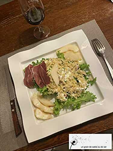 Salade blé au magret de canard & au chèvre