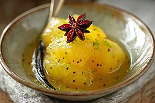 Ananas confit fondant à la vanille