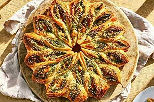 Tarte soleil apéro express au pesto et parmesan