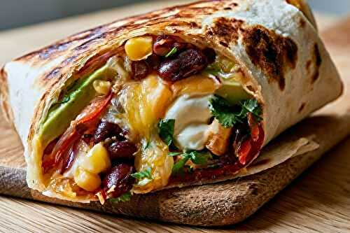 Wrap végétarien à la mexicaine grillé à la poêle