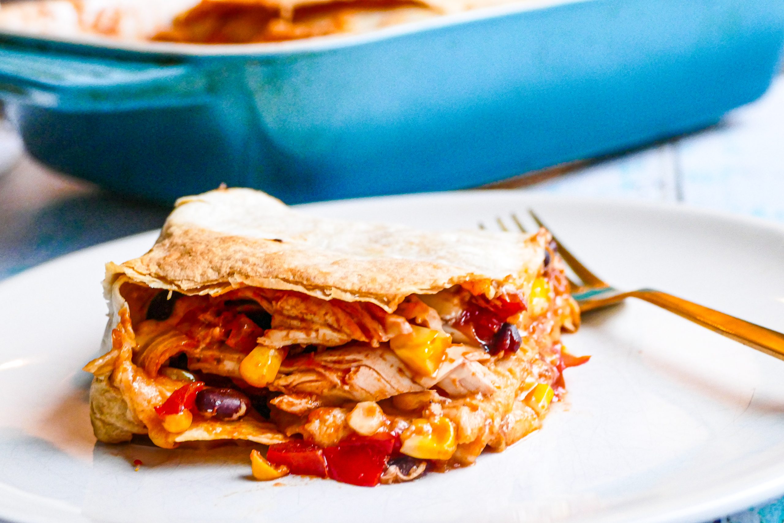 Lasagne de tortillas au poulet