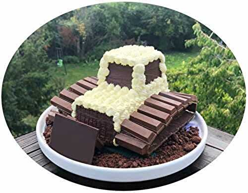 Gateau bulldozer à la farine semi-complète, ganache mascarpone à la vanille
