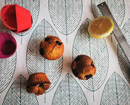 Muffins au citron, à la myrtille et aux graines de chia, avec ou sans levain