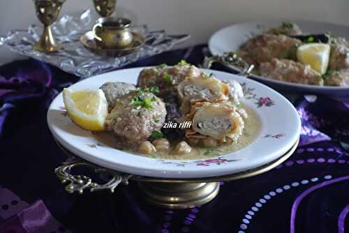 MKABDA-  dolmas viande hachée enrobées de lamelles de pommes de terre en sauce-Ramadan 2020