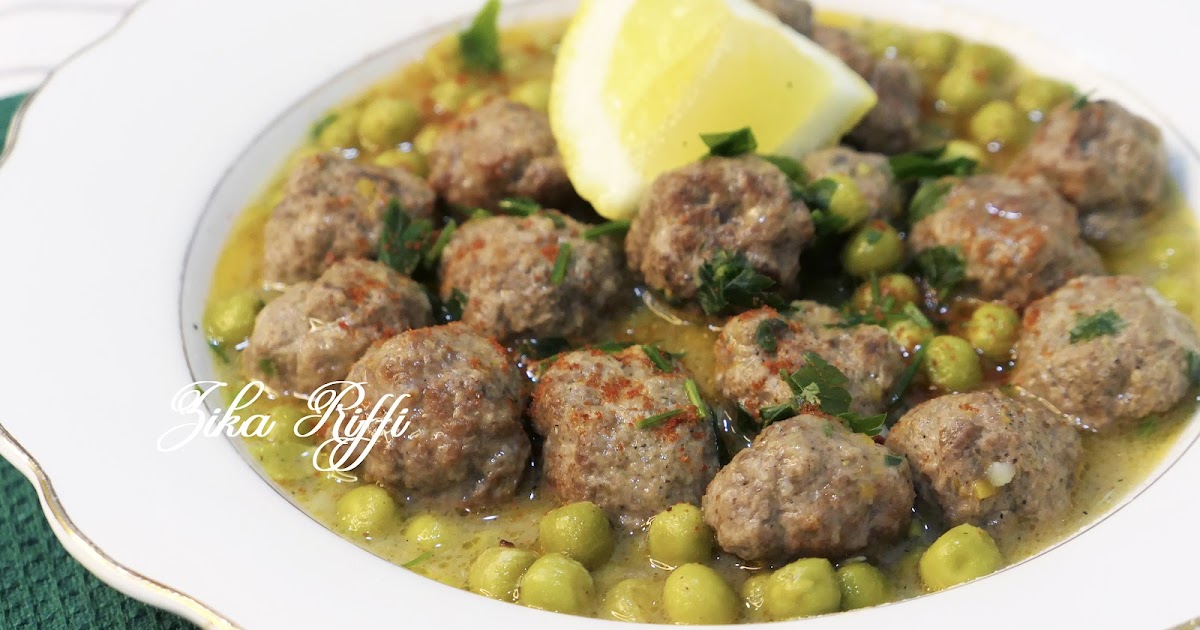 TAJINE DE PETITS POIS AUX BOULETTES PANÉES FRITES EN SAUCE- MARKET JELBENA BEL KEFTA 