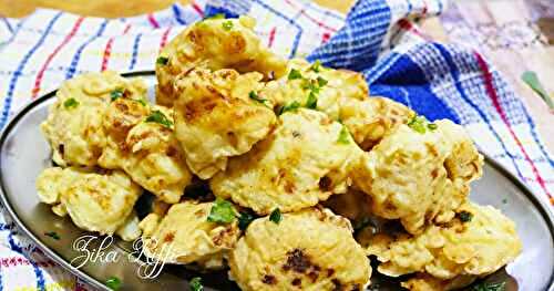 BEIGNETS DE CHOUX FLEURS FARCIS- PÂTE À FRIRE À LA SEMOULE