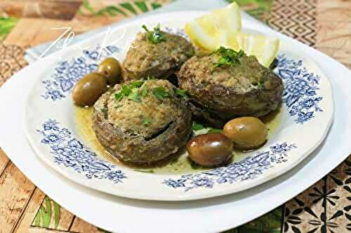 DOLMA KARNOUN - TAJINE AUX ARTICHAUTS FRAIS FARCIS À L'AGNEAU ET OLIVES DE KALAMATA MAISON