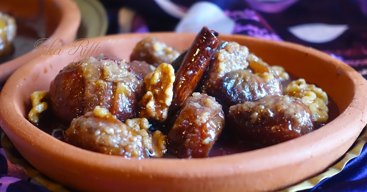 TAJINE SUCRÉ SALÉ AUX FIGUES FRAÎCHES ET DATTES FARCIES DE NOIX- TERROIR BÔNOIS- ( MARKA HLOUWA DEGLA W KARTOUS )