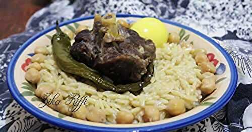 TLAÏTLI BÔNOIS ( TLITLI ) PÂTES TRADITIONNELLES À L'AGNEAU- SAUCE BLANCHE À LA CANNELLE- TERROIR BÔNOIS