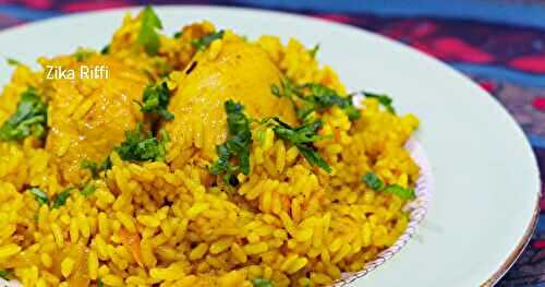 PLAT DE RIZ AU POULET ET SAFRAN