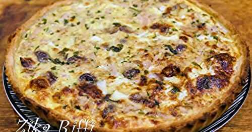 QUICHE PÂTE À L'HUILE AU THON- PARMESAN ET OLIVES KALAMATA