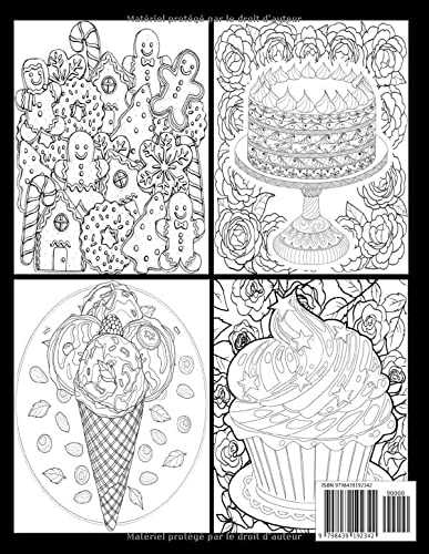 Adultes & Enfants Livre De Coloriage Desserts (MED Livre): Délicieux Desserts Avec des biscuits, petits gâteaux, gâteaux, chocolats, bonbons, des ... fruits et crème glacée, Anti-Stress.