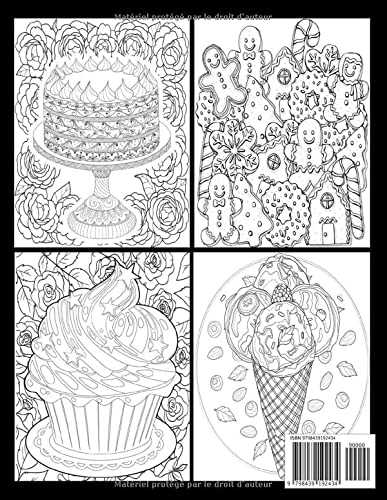 Adultes Et Enfants Livre De Coloriage Desserts (MED Livre): Délicieux Desserts Avec des biscuits, petits gâteaux, gâteaux, chocolats, bonbons, des ... fruits et crème glacée, Anti-Stress.